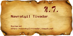 Navratyil Tivadar névjegykártya